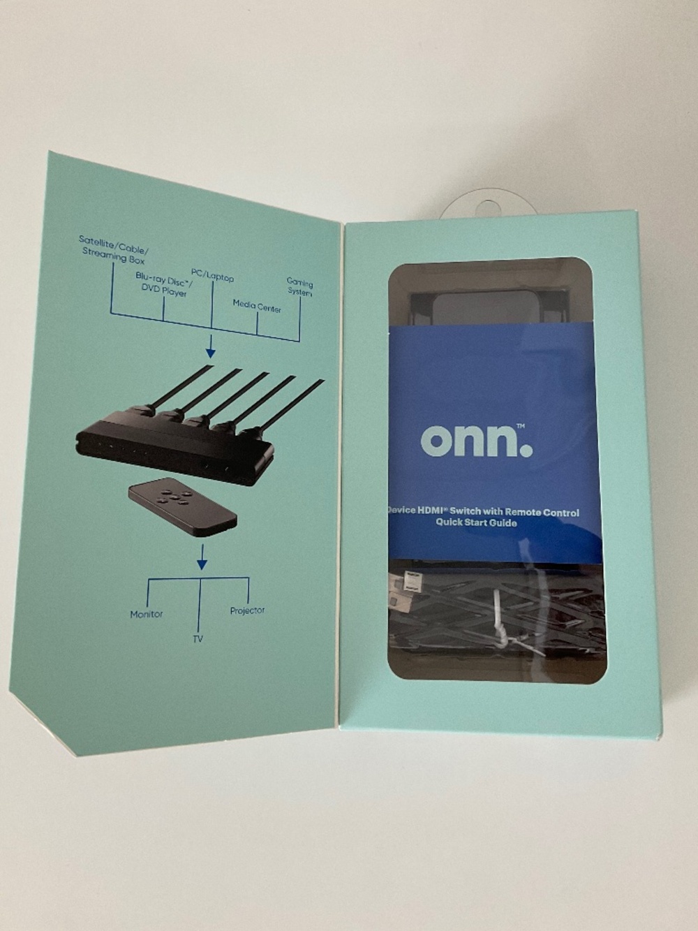 Onn. 4-Device HDMI Switch with Remote Control